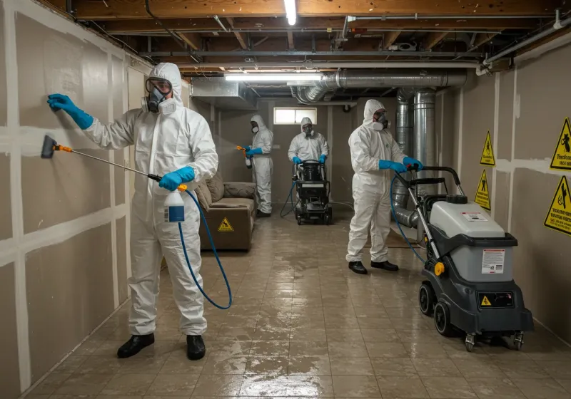 Basement Moisture Removal and Structural Drying process in La Crosse, KS